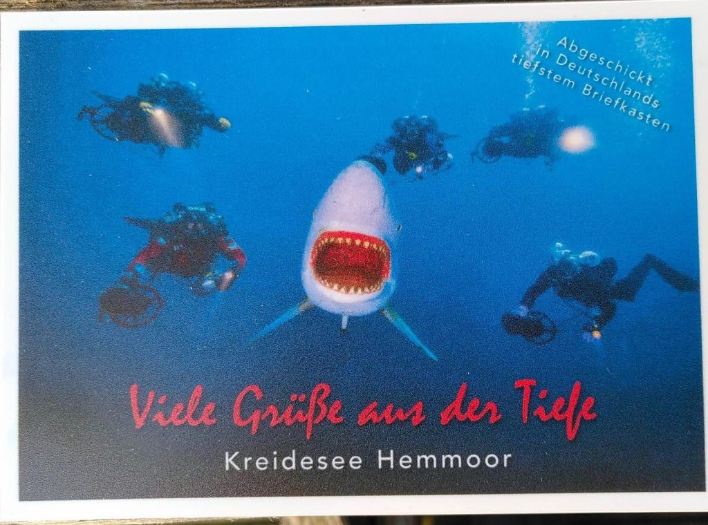 Postkarte unter Wasser abgesendet